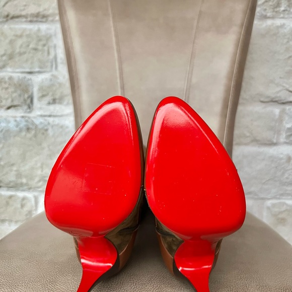 Christian Louboutin Canassone 100 Knee high Boots Cognac Olive Green Euro 38 - Picture 12 of 16